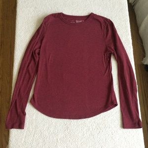 Vintage J. Crew Y2K Long Sleeve Crewneck Tee Burgundy - Sz Small